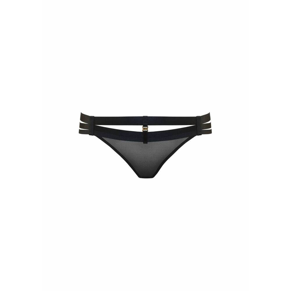 NEW BORDELLE women's art deco multi-strap thong in black